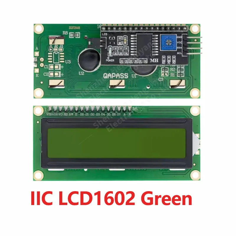 1pcs LCD1602 1602 LCD module màu xanh/vàng màu xanh lá cây Màn hình 16x2 nhân vật LCD hiển thị pcf8574t pcf8574 IIC I2C giao diện 5V cho ardui