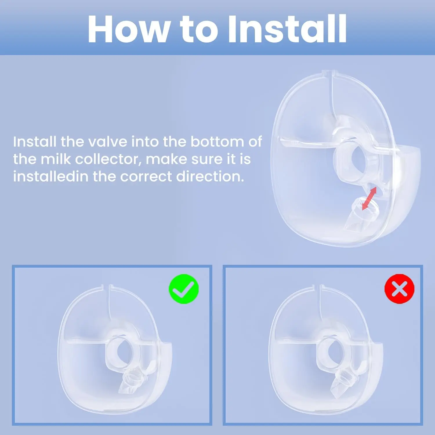 Reemplazo de accesorios para extractor de leche portátil con válvulas de pico de pato, apto para S32/S21/S18, 2 piezas