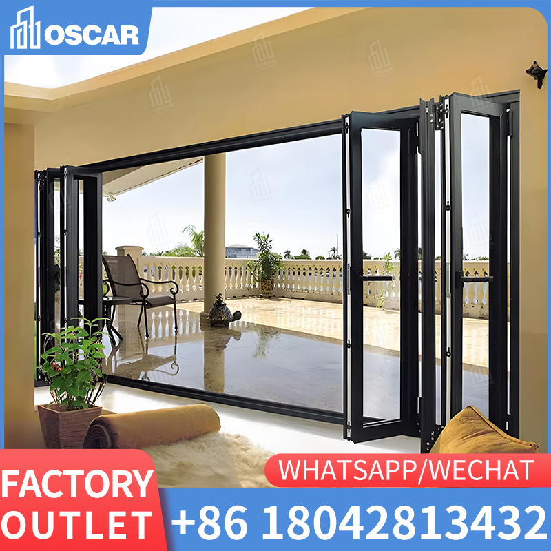 Puente quebrado portas e janelas de liga de alumínio vedação varanda isolamento acústico portas e janelas planas de uma peça