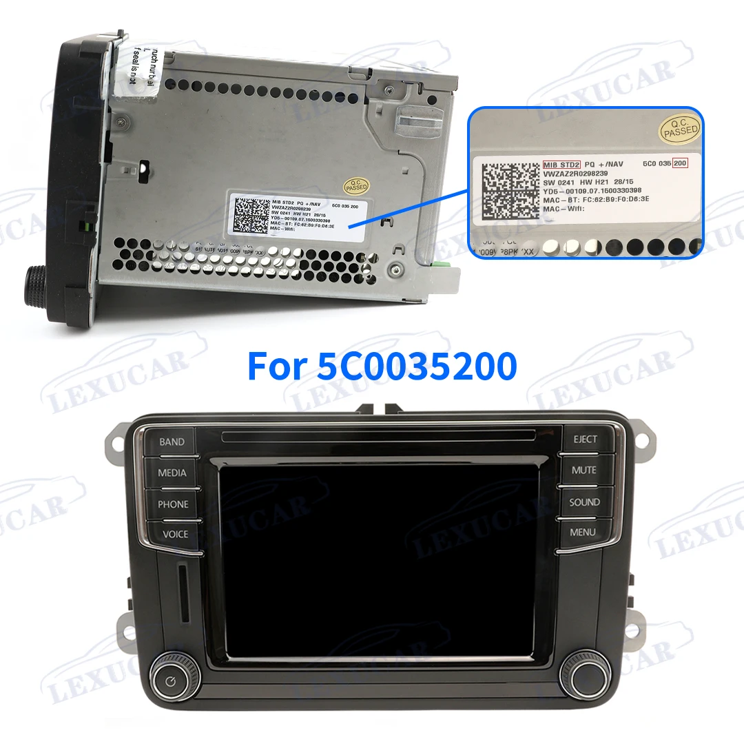 Pantalla táctil de 6,5 pulgadas para VW MIB STD2 TDO-WVGA0633F00039/36 WVGA0633F00045 reproductor Multimedia de coche 680 682 200 Radio de navegación