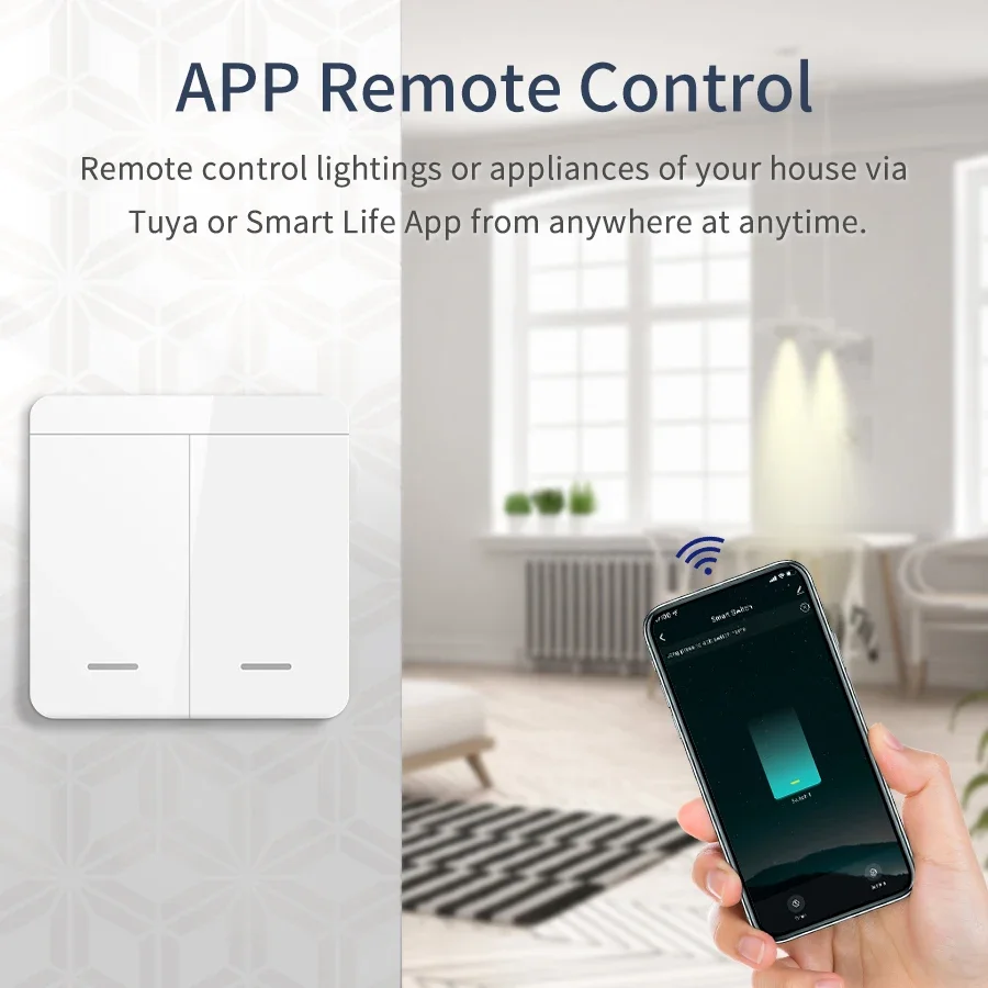 Wifi RF 433MHz interruptor inteligente Tuya Smart Life Alexa Google Alice Control remoto inalámbrico módulo de Panel de pared para iluminación Led