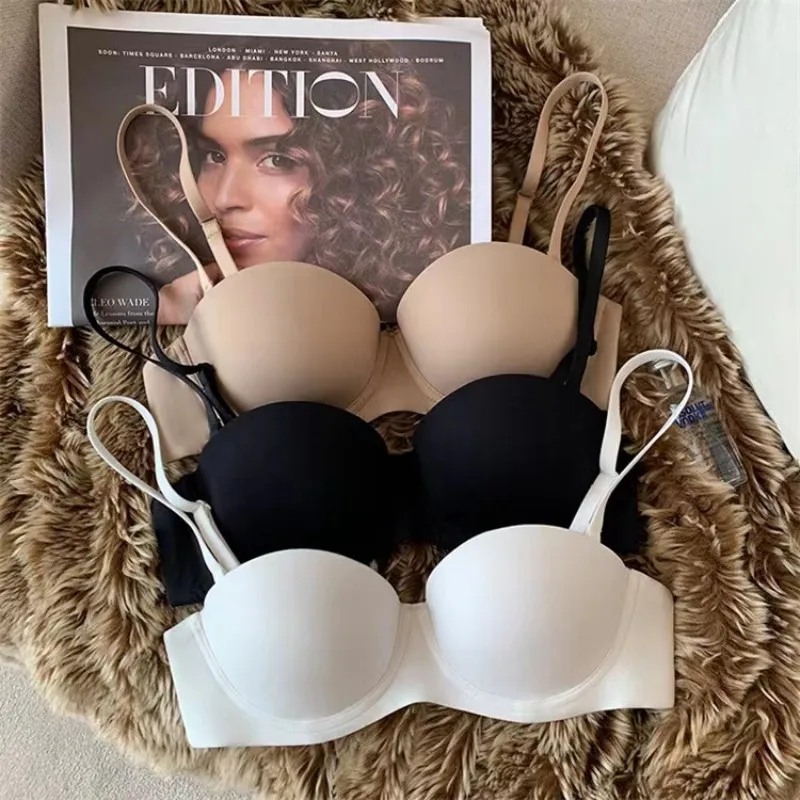 Biustonosze bezszwowe dla kobiet bielizna biustonosz Push Up 1/2 szklanki Bralette komfort miękki niewidoczny biustonosz bez fiszbin prosta seksowna bielizna