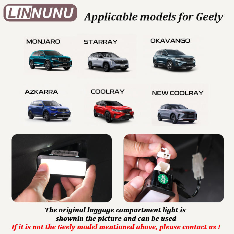 LINNUNU Rear Trunk LED Light Bar Strips Trunk Interior Decorative Lamp Strip Fitfor Geely Monjaro Manjaro Starray Atlas Boyue L