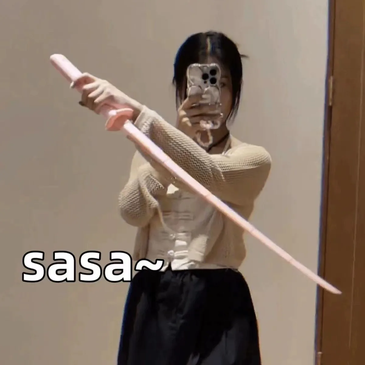 3D พิมพ์แรงโน้มถ่วงตรง Telescopic SAMURAI ความเครียดบรรเทาของเล่นยืด Cos Props Creative พับ Katana ของขวัญตลก