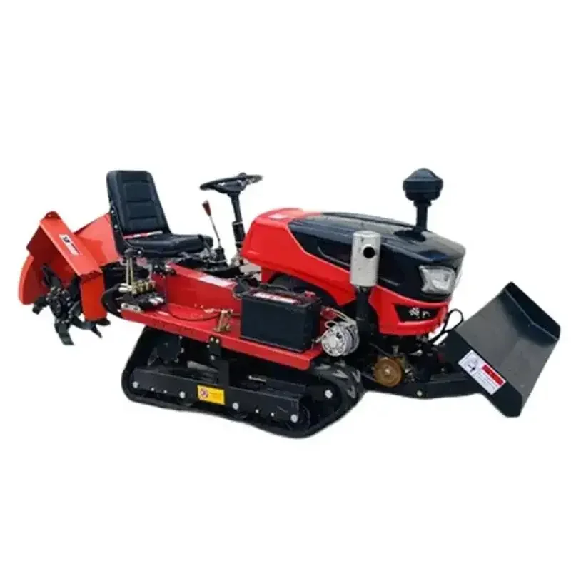 Farm Mini Diesel walking tractor tiller Rotary Plough Machine also named Crawler type micro-tiller