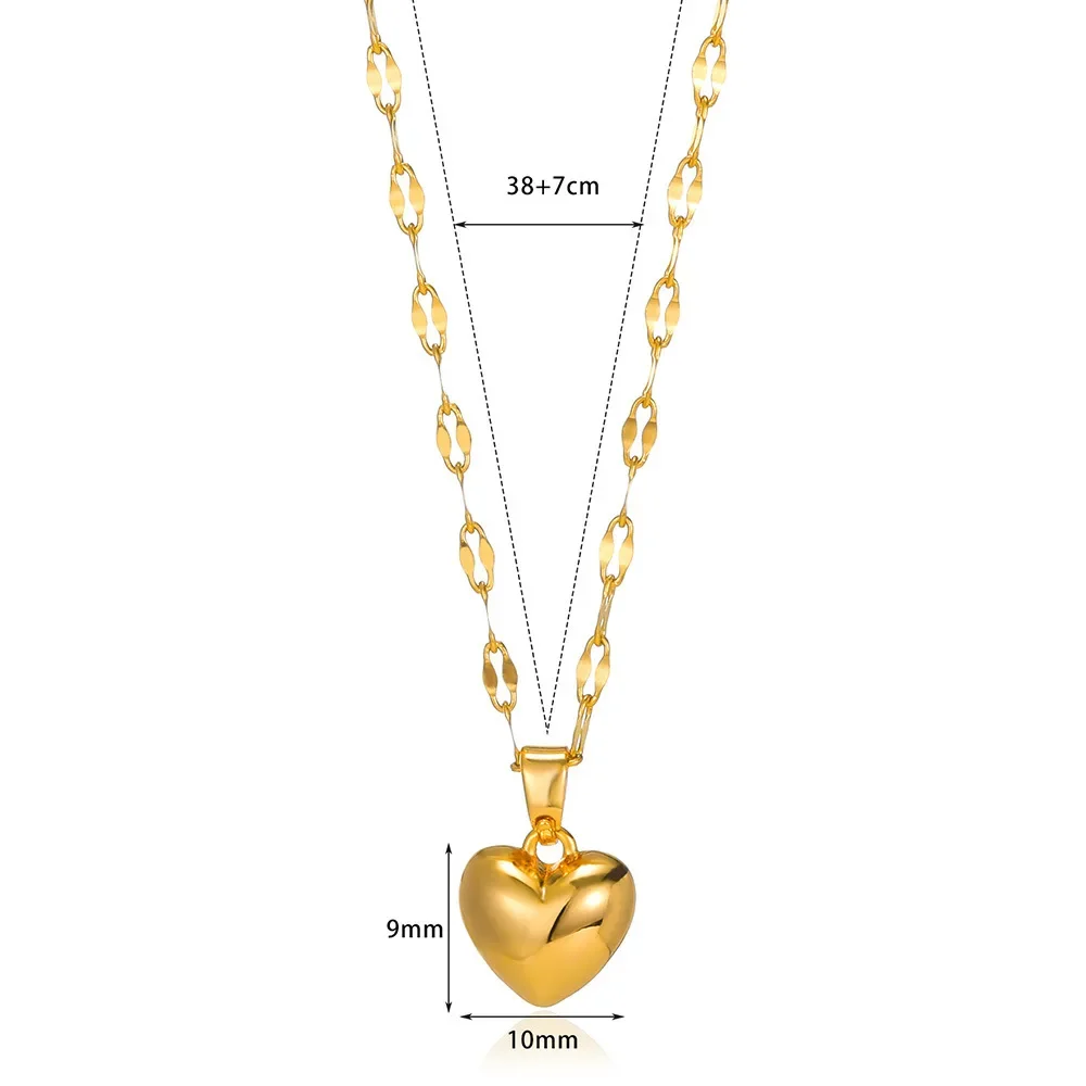 Collana con cuore d'amore per donna 2025 Nuova catena per labbra alla moda Collana con ciondolo semplice Regalo di gioielli