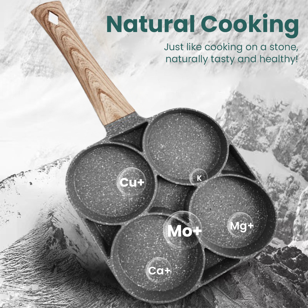 Four-hole Egg Frying Pan Breakfast Egg Burger Pan Non-stick Home New Steak Egg Frying Pan