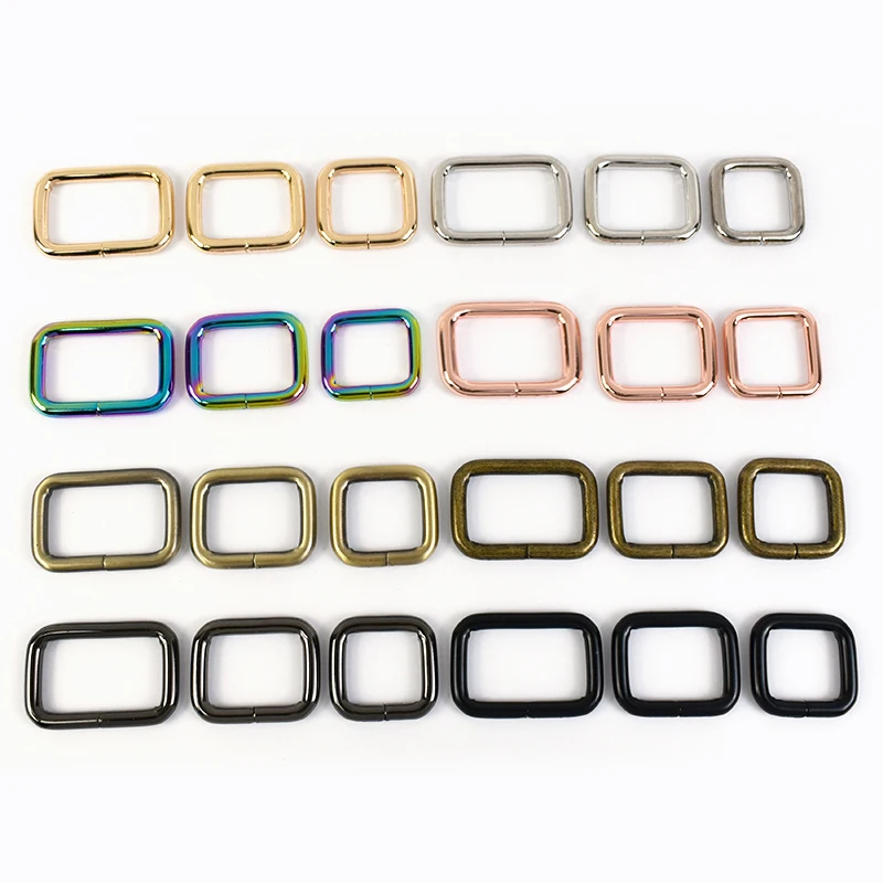 1pcs Rectangle Metal Buckles Webbing Belt Leather Ring Buckle Clasp Handbag Strap Clip Adjuster DIY Hardware Accessories