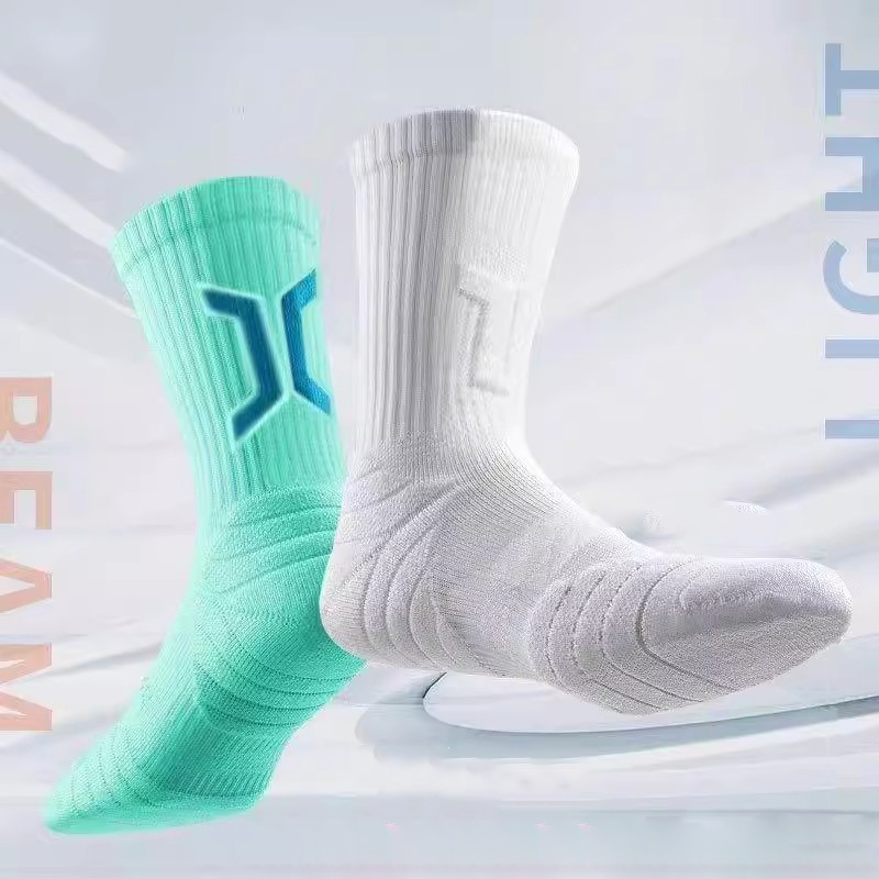 1 par de calcetines de baloncesto profesionales para hombre con parte inferior de toalla gruesa calcetines deportivos transpirables calcetines largos de bádminton para hombre
