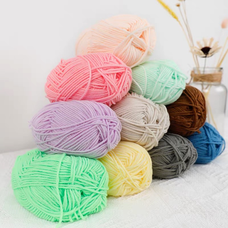 A1-1 50g/Set Soft Milk Cotton Yarn for Crochet Threads for Knitting Wool DIY Craft Sweater Hat Baby Wool Hand Knitting wholesale