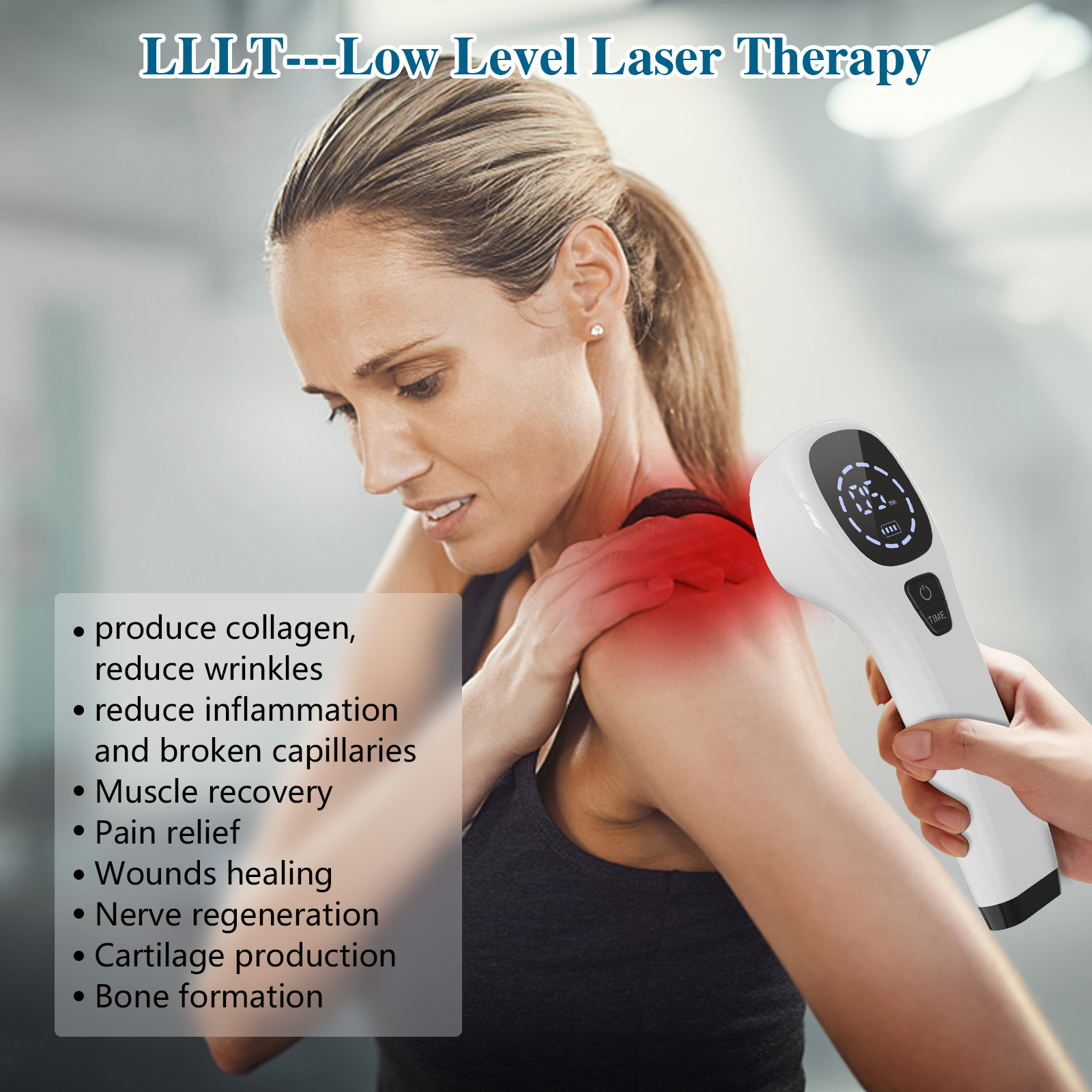 KTS Body Pain Laser Therapy อุปกรณ์ 2x808nm LLLT อุปกรณ์กายภาพบําบัดสําหรับปวดเข่าบรรเทาโรคข้ออักเสบแช่แข็งไหล่สัตว์เลี้ยงปวด