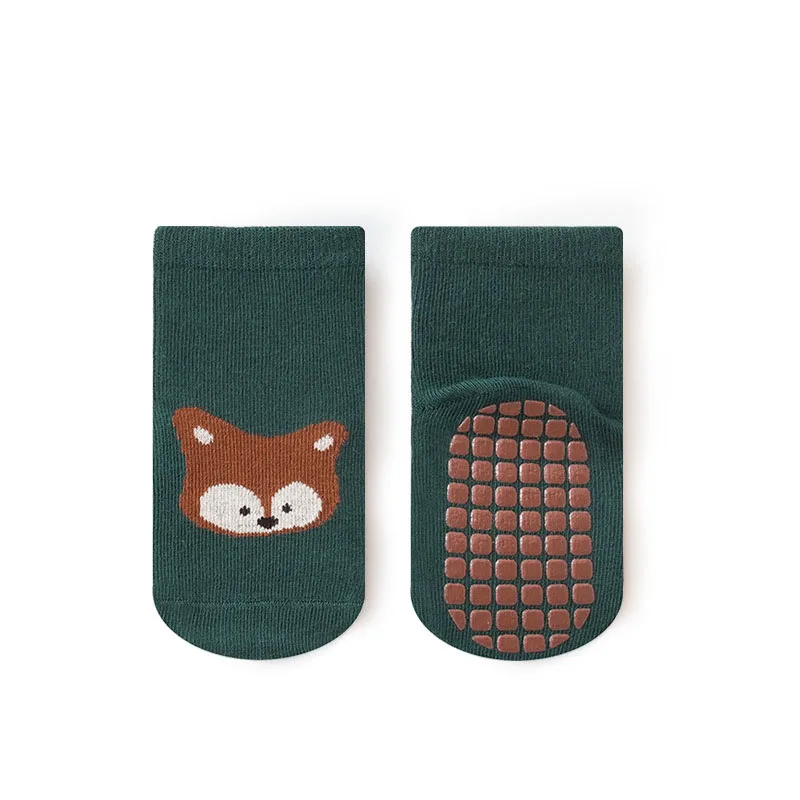 6 paia di calzini antiscivolo per bambini, simpatici cartoni animati con volpe e orso, calzini da pavimento per bambini, ragazzi e ragazze, comodi per i più piccoli