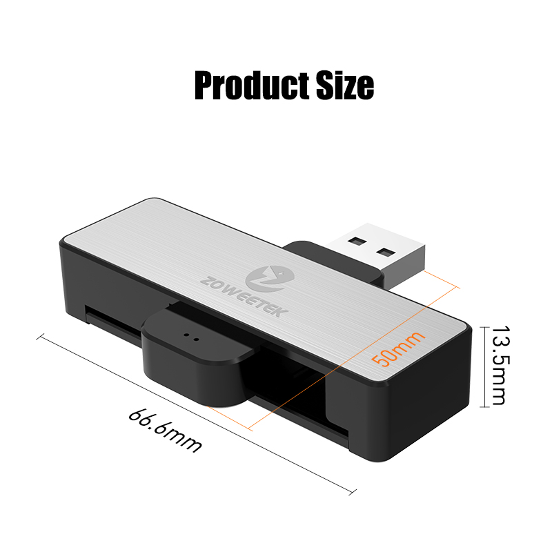 Zoweetek USB-A ID Smart Card Reader Elektronische DNI-lezer voorDNIE Chip DNI Smart Card ZW-12026-4