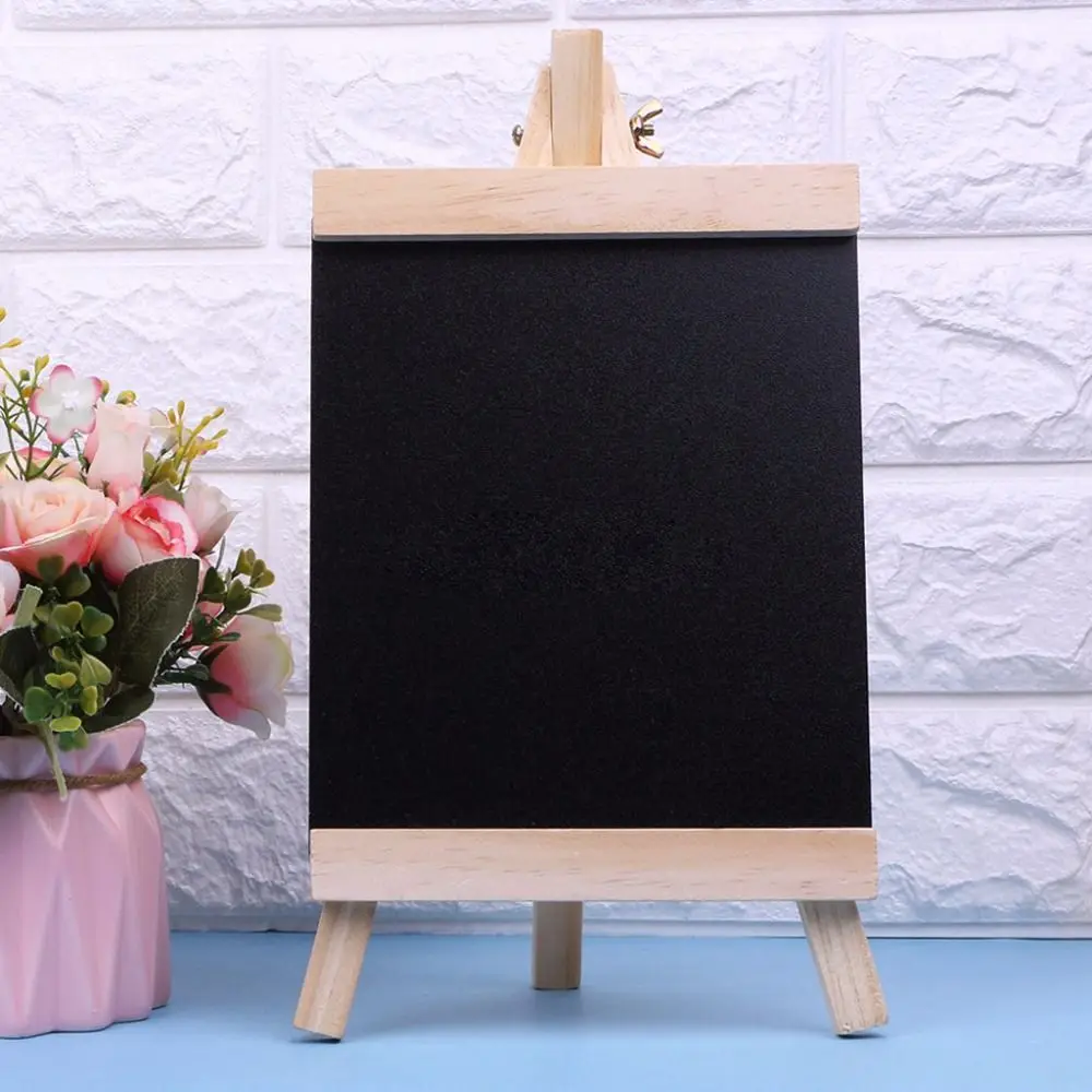 Mini Memo Desktop Message Chalk Collapsible Black Blackboard Chalkboard Wooden Boards Pine Wood Easel