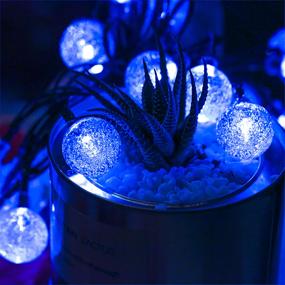LED String Light พลังงานแสงอาทิตย์ไฟ Fairy 5m 20LED Warm Light กันน้ํากลางแจ้งสวนงานแต่งงานตกแต่งโคมไฟคริสต์มาส