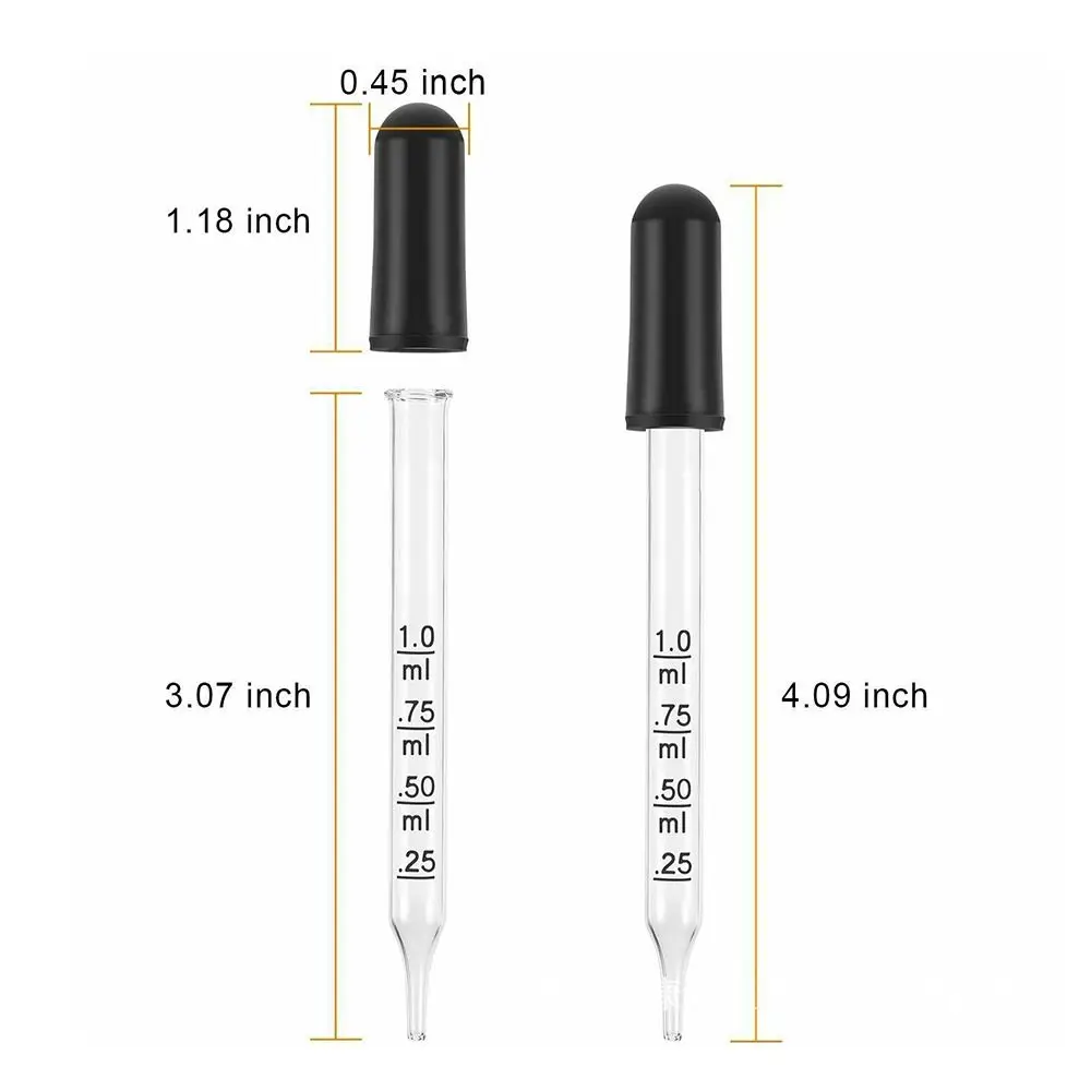 7 Chiếc Kính Quy Mô Nhỏ Giọt Đầu Cao Su Quy Mô Pipet Nhỏ Giọt Tinh Dầu Bình Ống Hút Đa Năng Giọt Nhỏ Cho Trường Học nhà
