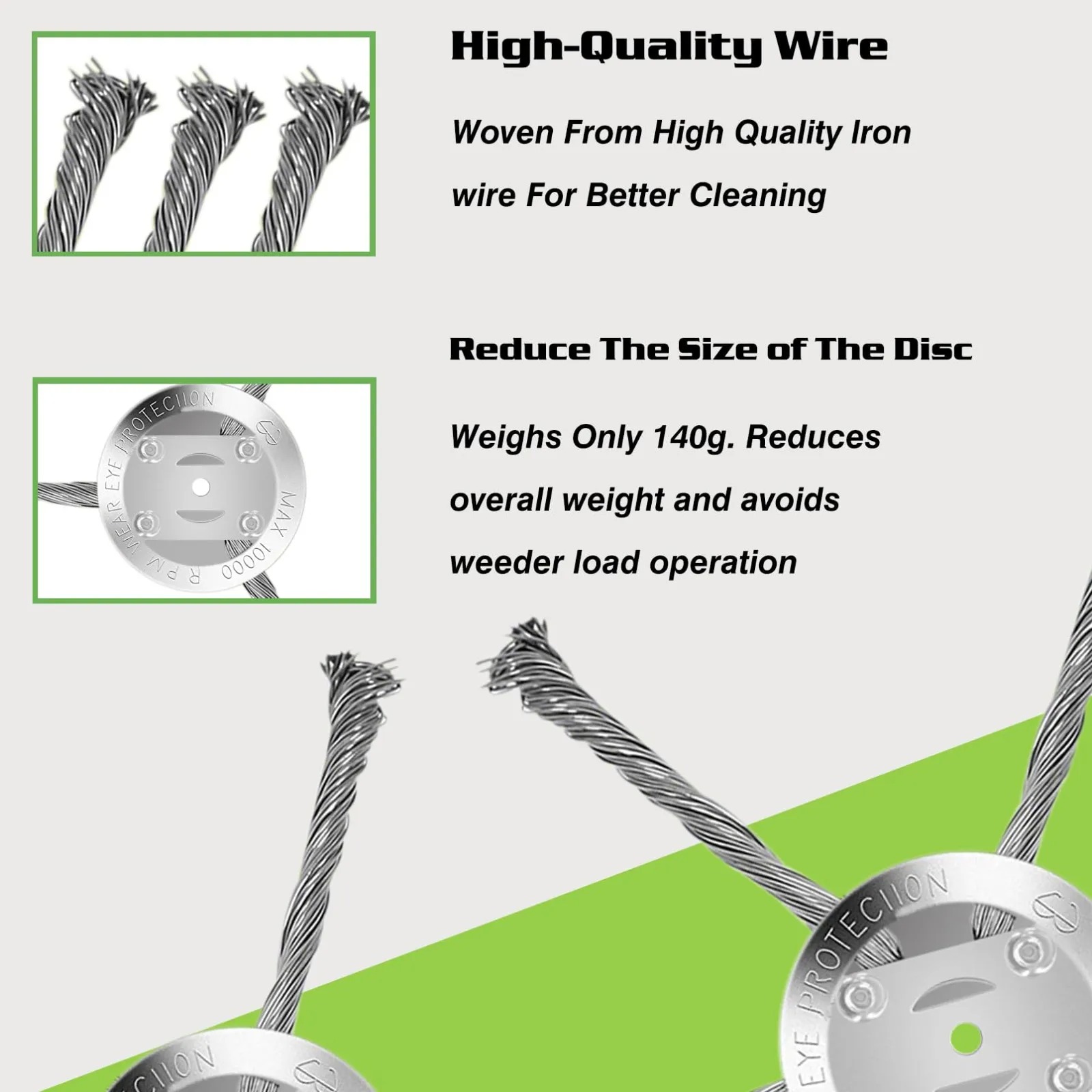 Cabezal de corte de césped de acero, cortador de alambre con batería de litio, hoja de malezas, cabezal de corte de césped para jardín, herramienta de accesorios eléctricos para cortacésped