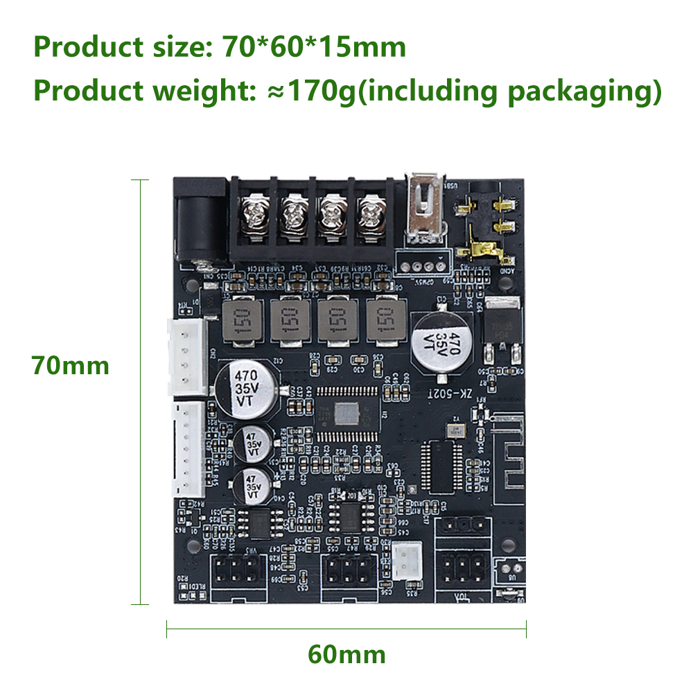 ZK-502T Bluetooth Versterker Board 50W + 50W 2.0 Kanaals TPA3116D2 Met Dual Mic Ingang Echo/Volumeregeling