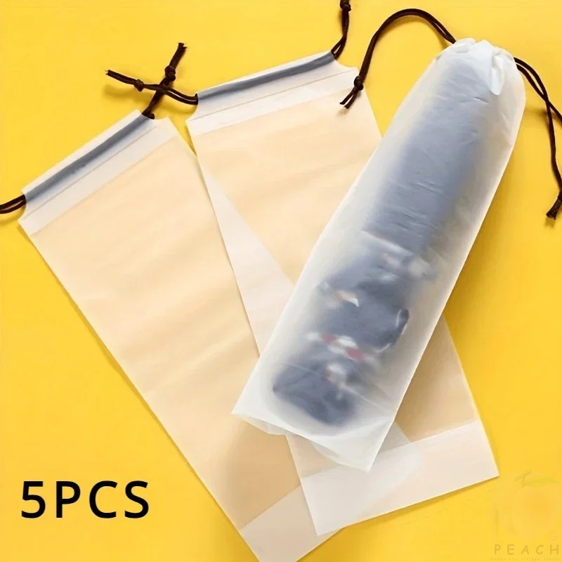 1/3/5 pçs transparente à prova dwaterproof água saco de armazenamento guarda-chuva portátil reutilizável saco de cordão organizador de armazenamento em casa guarda-chuva accessorie
