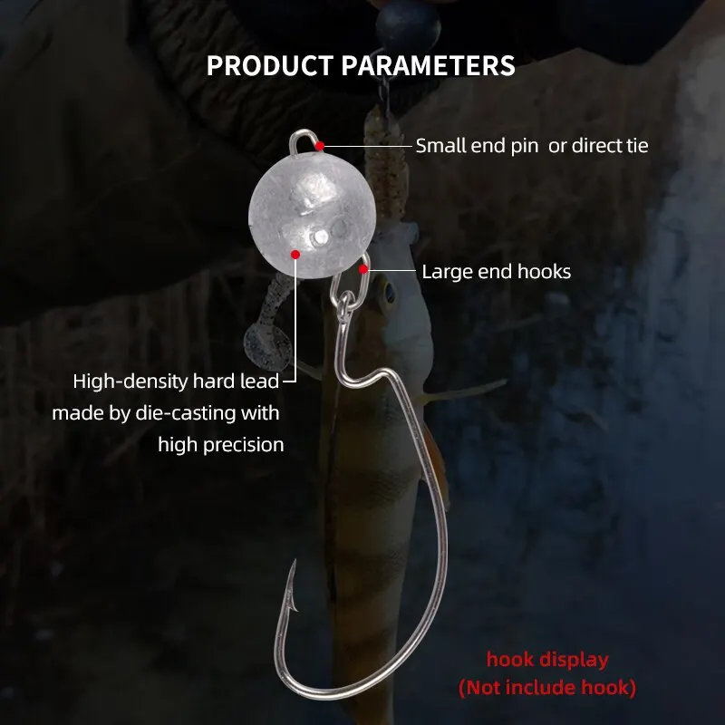 ตะขอ Aggravated Jig Head 2g 4g 6g น้ําลึก Bullet น้ําหนัก Soft Lure เหยื่อตกปลาจี้ตกปลา