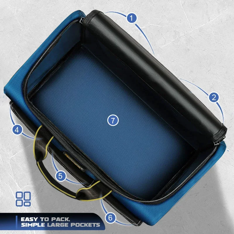 Bolsa de herramientas multifunción AIRAJ, 30% de capacidad, tela Oxford, kits de herramientas para electricista, bolsa múltiple, bolsa con asa para hombre, bolsas organizadoras de herramientas