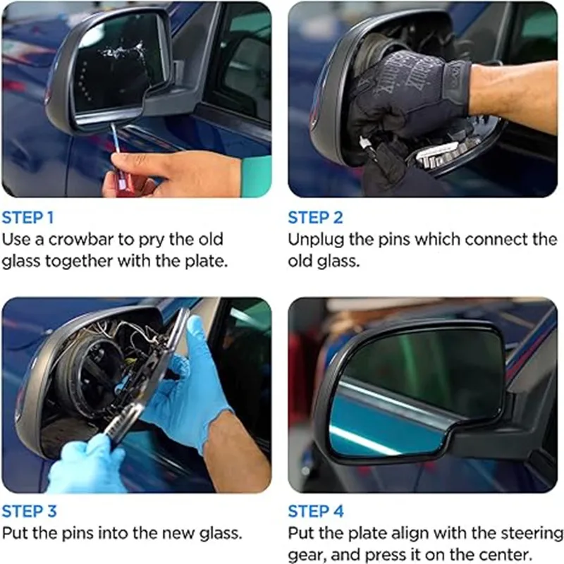 Espejo retrovisor calefactable lateral para coche, cristal izquierdo y derecho, blanco y azul, para vw Golf 4 JETTA MK4 Passat B5 Bora 1J 1857521   1J 1857522
