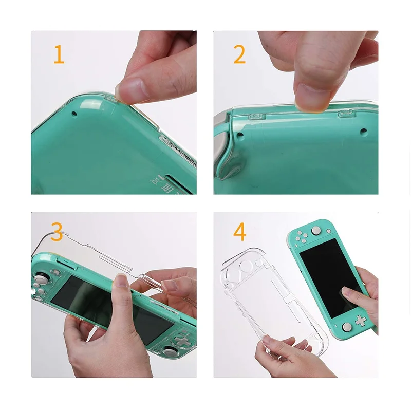 DATA FROG Nintendo Switch Lite Game Console Capa completa Capa de cristal Antiderrapante Acessórios de proteção NS