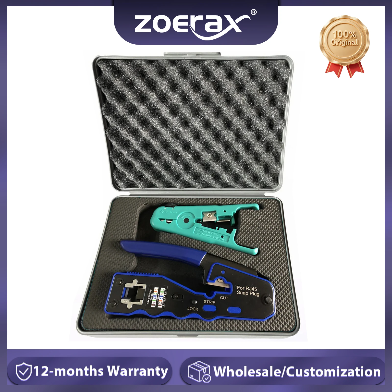 Обжимной инструмент ZoeRax RJ45, проходной обжимной резак для Cat6a Cat6 Cat5 Cat5e 8P8C, инструмент для обжима модульного разъема Ethernet