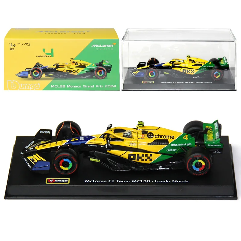 ブーラゴ 1:43 2024 F1 マクラーレン MCL38 モナコ アイルトン セナ GP # 4 ノリス # 81 ピアストリ メルセデス AMG W15 # 44 ハミルトン フォーミュラ カー モデル