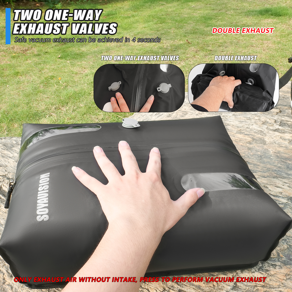 Bolsa de vacío de viaje, bolsa de almacenamiento reutilizable, bolsa de compresión plegable para viajes al aire libre, para maletas, mochila, equipaje