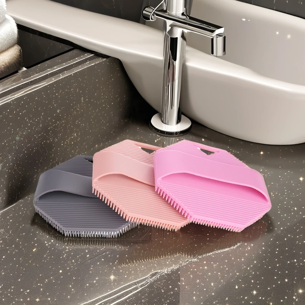 Cepillo corporal suave, cepillo de ducha de espuma fácil, cepillo de baño, depurador corporal de silicona para limpieza, masaje exfoliante