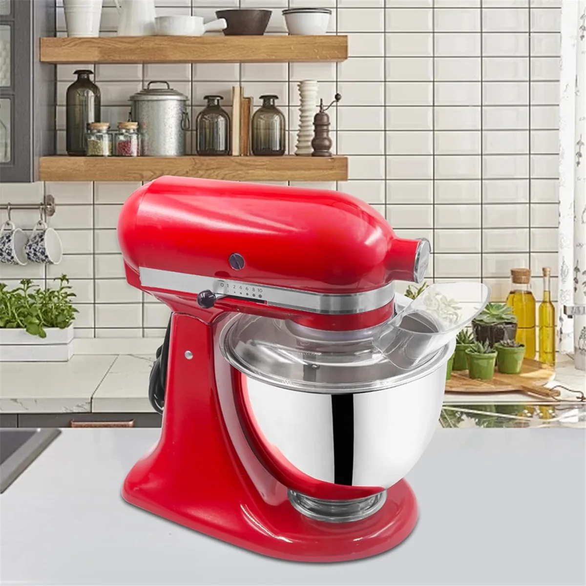ใหม่ล่าสุดสําหรับ KitchenAid 4.5-5 Quart Tilt-Head Stand เครื่องผสม, Secure Pouring Shield & เครื่องผสมชามครอบคลุม Mixer Splatter Guard ฝาปิด