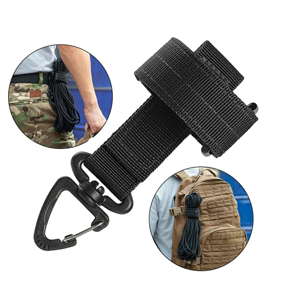 Guantes de nailon multiusos, guantes de trabajo con gancho, Clip de seguridad, cuerda de escalada táctica para exteriores, colgante para acampar, Camping al aire libre