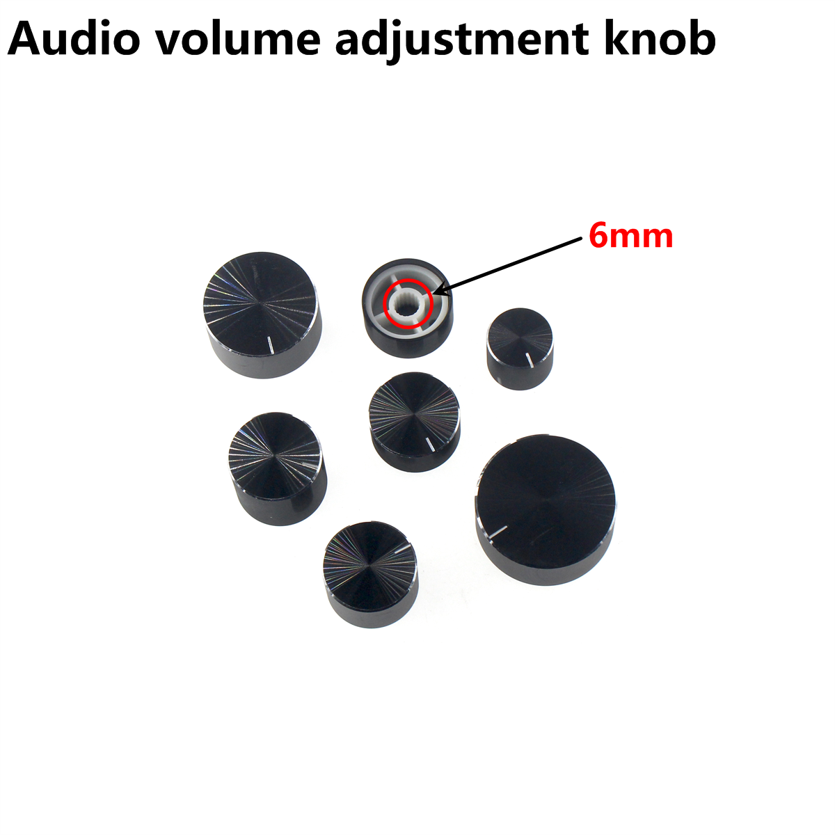 10PCS aluminum knob encoder sound card potentiometer knob fine inside hole 6mm volume power amplifier adjustment metal cap