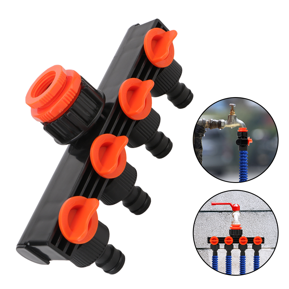 4-way água mangueira divisores, válvula divisor, mangueira, torneira 3/4 ", rega conector