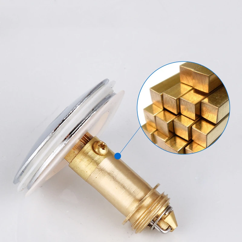 ปลั๊กสปริงวาล์วตีกลับทองเหลืองอ่างล้างหน้า Bath เปลี่ยนขยะ Easy Pop Up คลิก Clack Plug Bolt ฤดูใบไม้ผลิกลไก Part