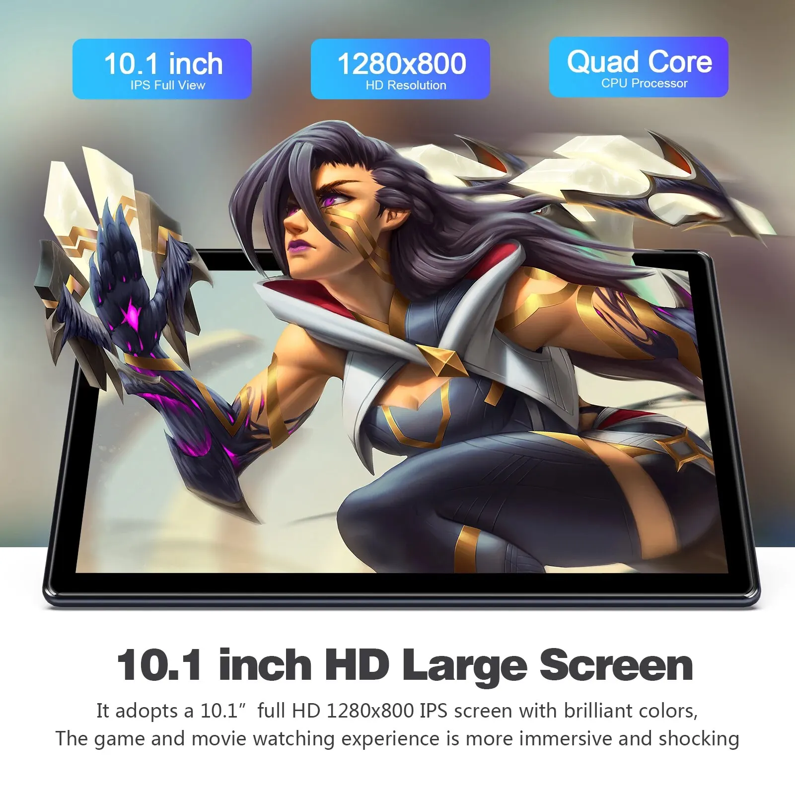 PRITOM Android 10 Tablet 10.1 Inch 2GB RAM 64GB ROM Quad Core Processor HD IPS Screen 8.0 MP Rear Camera WiFi