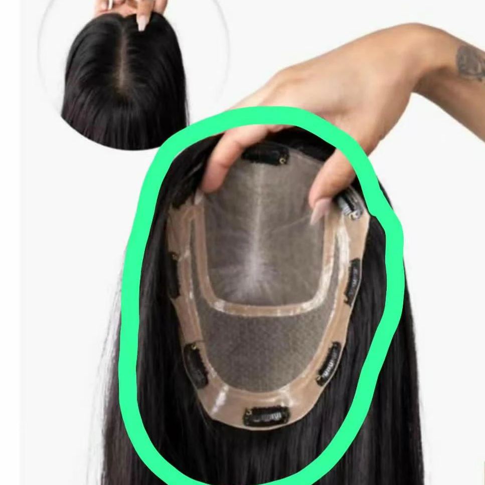 Base de gorro de Peluca de PU de doble capa para hacer Topper de tupé para hombres