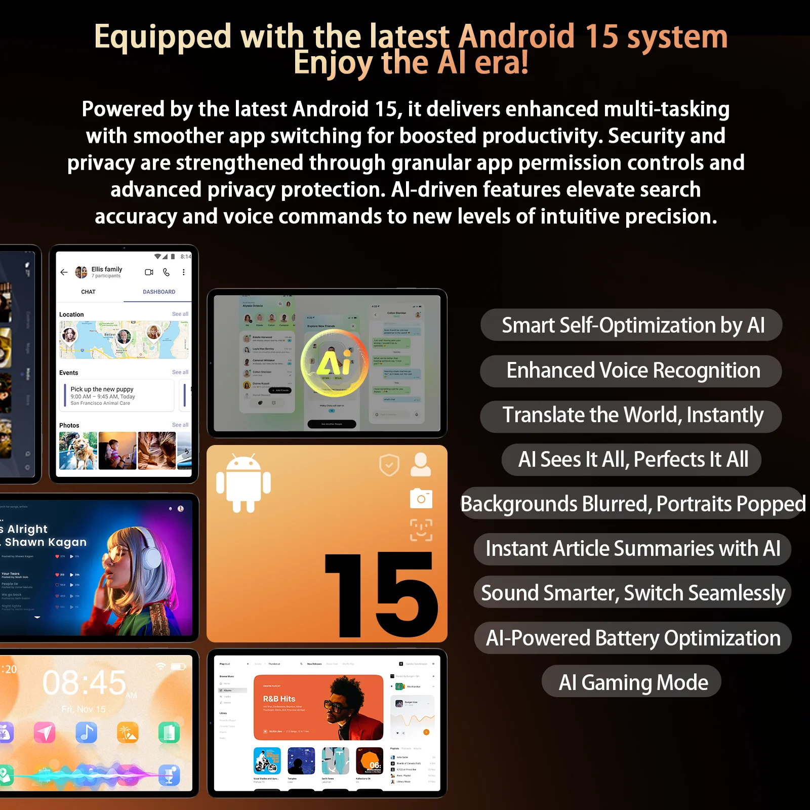 Планшет Headwolf FPad7 на Android 14, 8 дюймов, процессор MTK Dimensity 7050, разрешение 2560x1600 IPS, 16 ГБ (LPDDR5), 256 ГБ (UFS 3.1), аккумулятор 6500 мАч, 4G LTE планшет