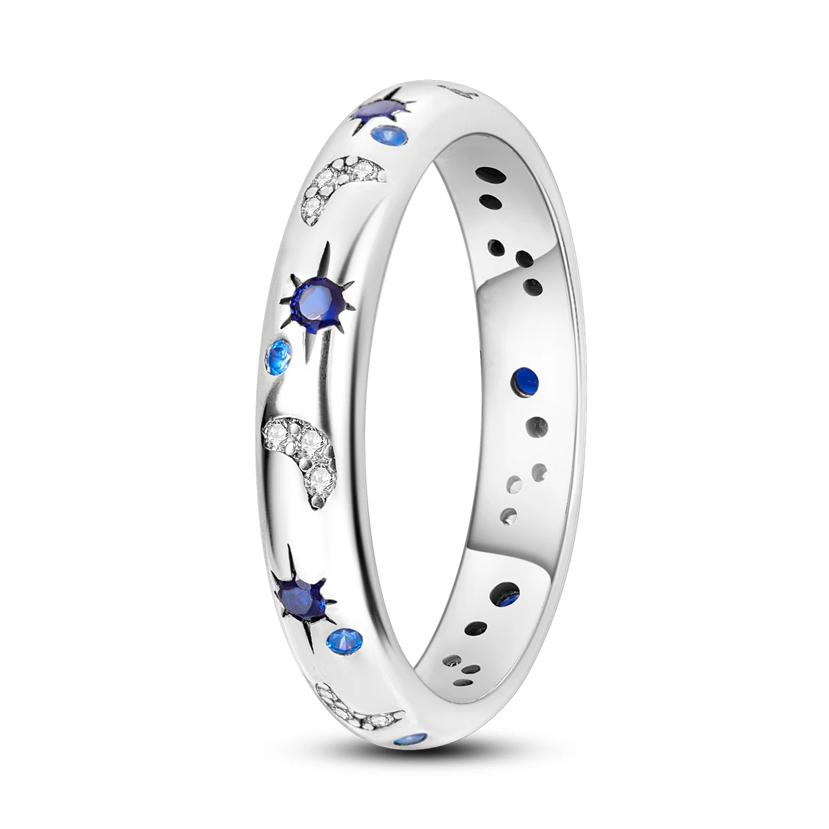 Banhado a prata azul mau olhos zircão anel design original zircão anéis de dedo para mulheres alta qualidade jóias de casamento presente