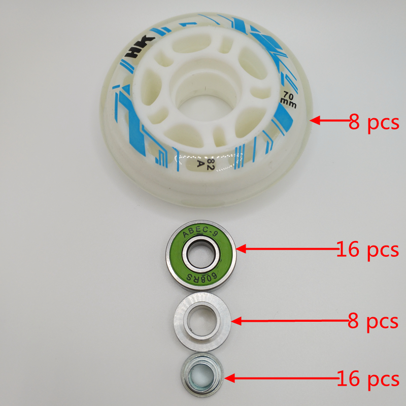 inline skate wheel children PU wheel 64mm 70mm 72mm 82A 84A 8wheels/lot