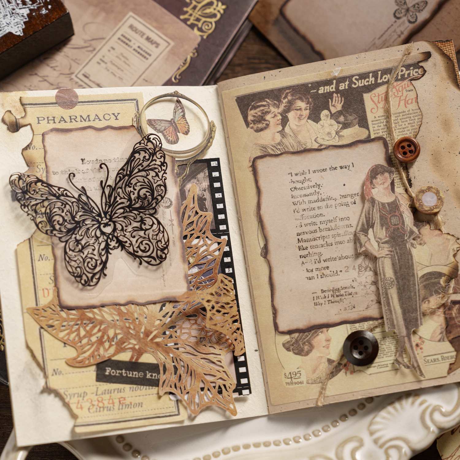 Journamm 30/60 ピース/パックヴィンテージ付箋燃焼スタイル学校事務用品 DIY スクラップブッキングクリエイティブ文具ノート紙