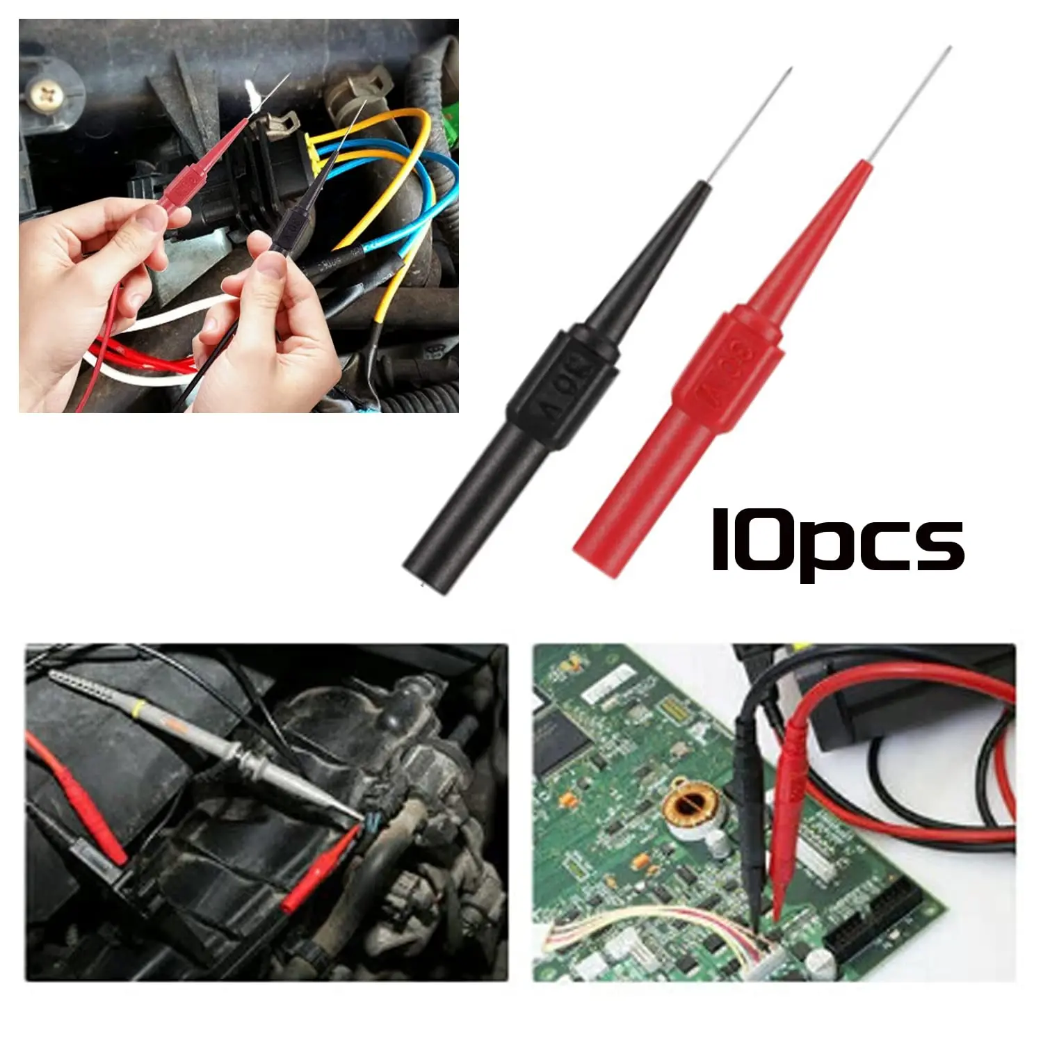 10/20pcs มัลติมิเตอร์ทดสอบ EXTENSION กลับ Probes SHARP เข็ม Micro PIN สแตนเลส Tipped TIP สําหรับกล้วยเครื่องทดสอบซ็อกเก็ต