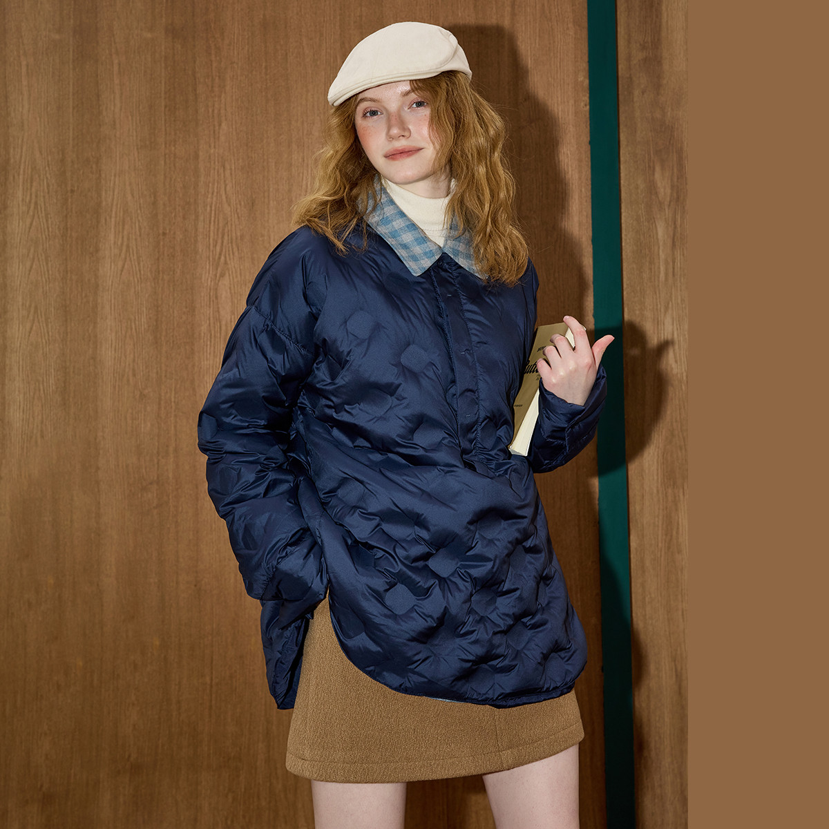 2025 nouveau Design hiver femmes doudoune 90% duvet de canard blanc léger coupe ample col rond minceur pull mode