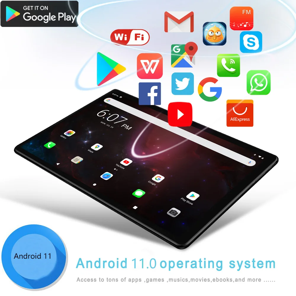 Nova versão global pad 10 Polegada telefone chamada tablets octa núcleo 4gb ram 64gb rom google play dupla sim câmeras duplas wifi tablet pc