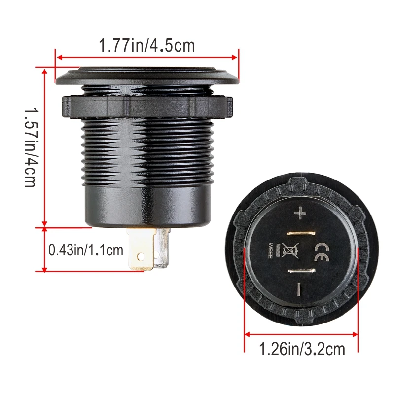 Enchufe usb de 12V/24V, carga rápida, salida USB 3 0, PD USB-C y dos puertos QC3.0 para barco, motocicleta marina, camión