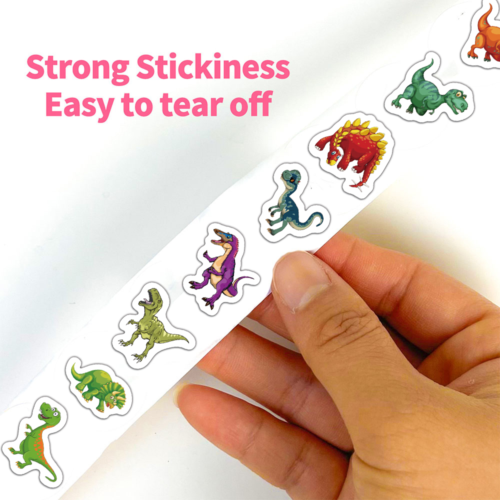 500PCS Kreative Explosive Dinosaurier Roll Aufkleber Dekorative Geschenk Serie Etiketten Notebook Selbstklebende Wasserdichte Aufkleber