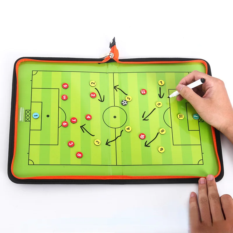 Coach Taktisches Brett, magnetischer Reißverschluss, Fußball-Taktikbrett, Coach-Taktikbrett, faltbares Strategiebrett mit Stift-Klemmbrett, heiß