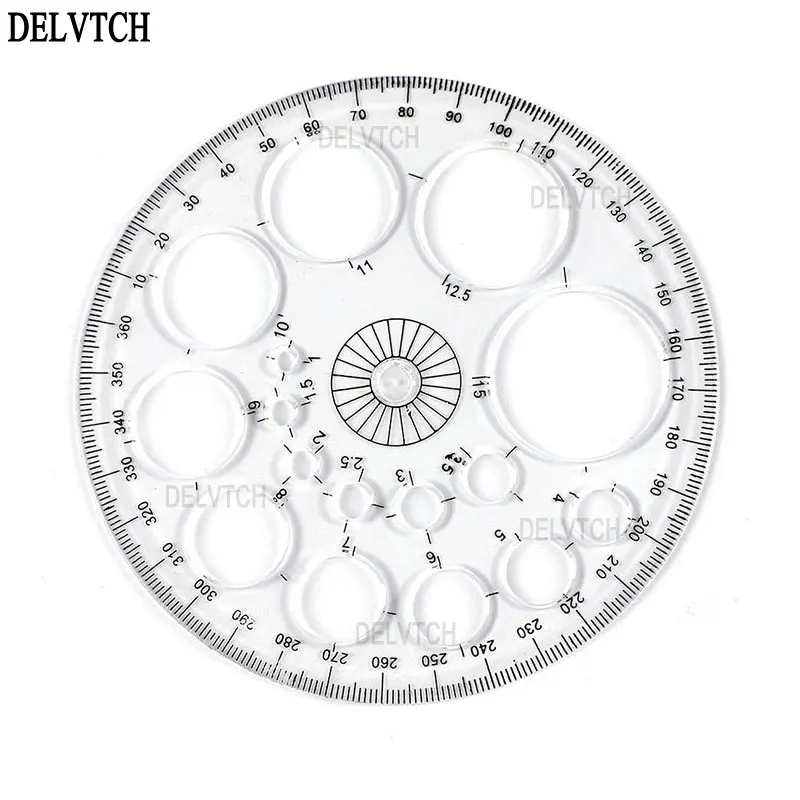 360 Degree Full Circle Instrument Protractor Ruler Drawing Template Measuring Tool For Math Architectural Drafting Art Design