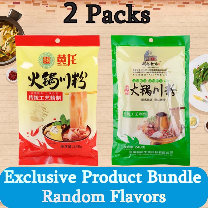 Yellow Dragon Hotpot Potato Noodles/Broad Potato Noodles 8.47oz(240g)*2 packs